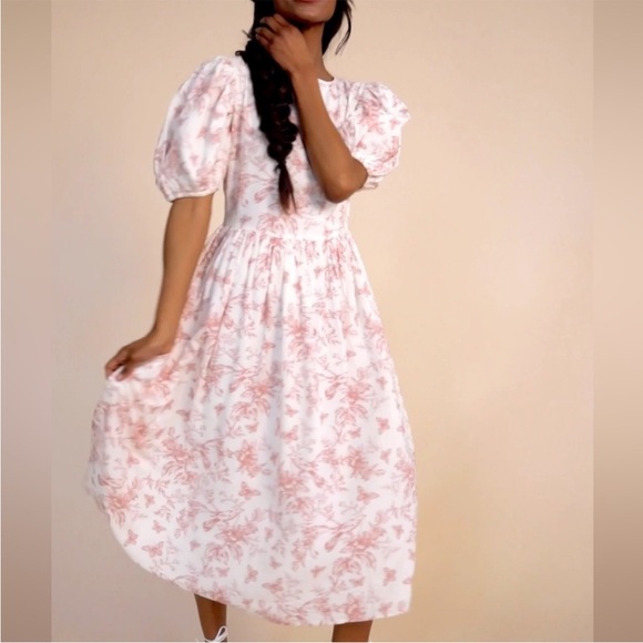 Ivy City Co Odette Dress Pink Mauve Floral - Picture 9 of 9